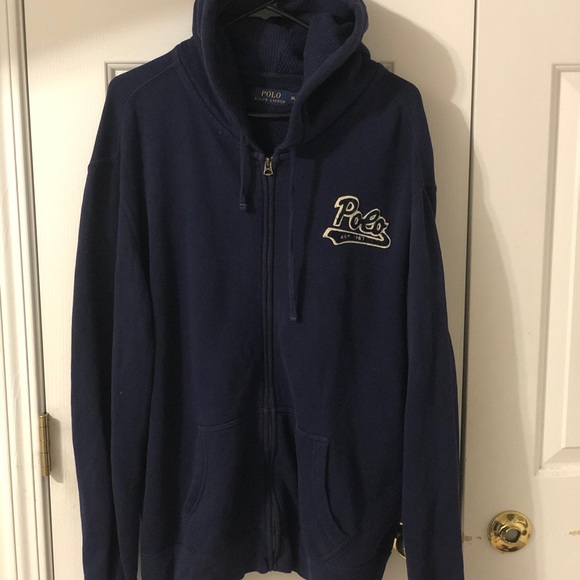 ralph lauren zip up hoodie navy
